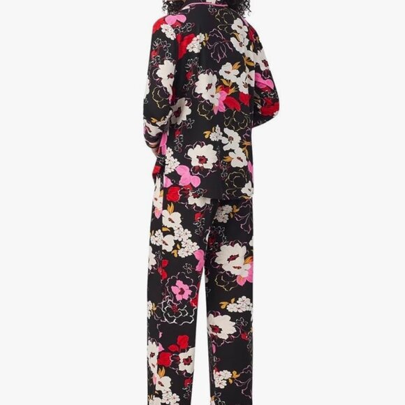 2 Pc Black Floral Pajama Set - Picture 2 of 5